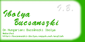 ibolya bucsanszki business card